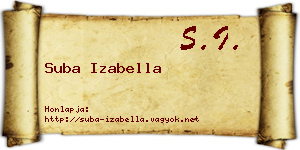 Suba Izabella névjegykártya